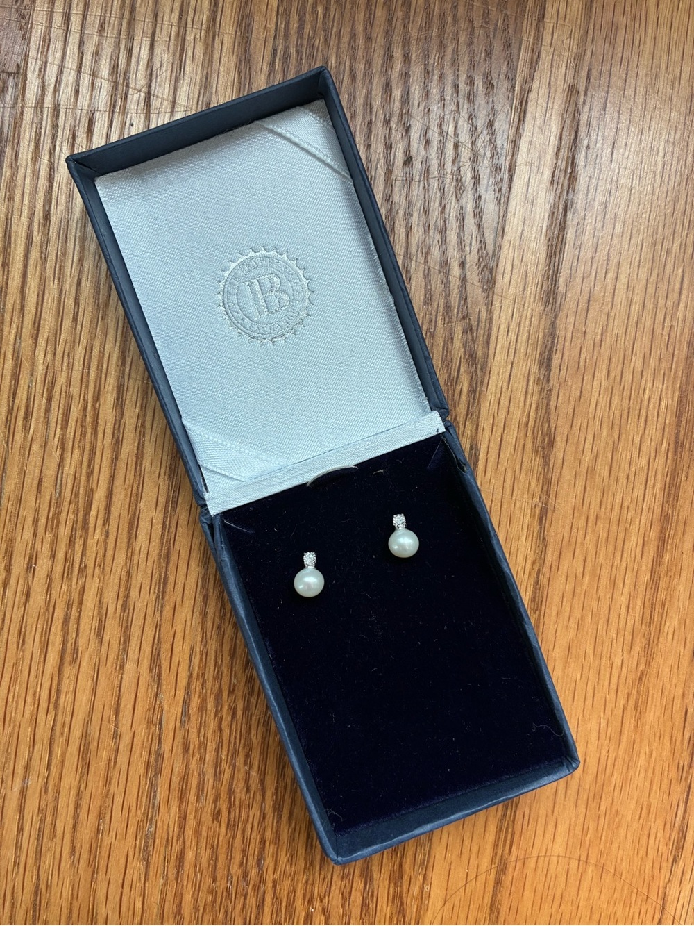Bradford Exchange Freshwater Pearl Drop Stud Earrings with Diamond Accent